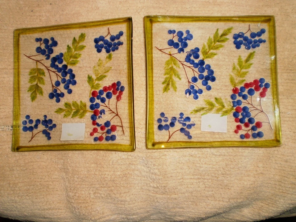 Plato portavelas de vidrio de 6" diseño uva 2 piezas, plato Foto 2 de 3