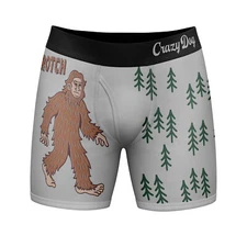 Mens Sascrotch Boxer Briefs Funny Saying Big Foot Joke Graphic Novelty Underwear