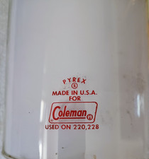 VTG. Original 1980 Coleman Pyrex Arched Red Letter Lantern Globe for Model 220
