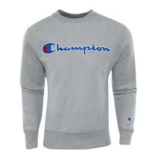 Champion Life Men's Gray Reverse Weave Script Fleece Sweatshirt