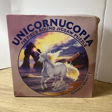 Ceaco Unicornucopia Sunset Beauty 750 Piece Round Puzzle New Sealed