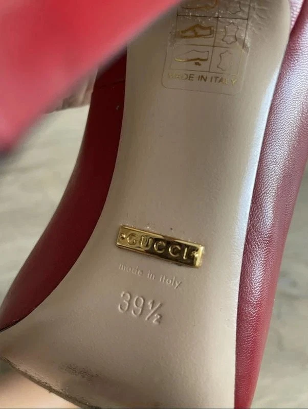 Gucci - Lips T-Bar Talons Chaussures Escarpins EU39,5 Rouge - Rouge - 39.5 - Photo 4/4