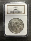 1923 NGC MS 64 Peace Silver Dollar United States of America $1 Coin -D36