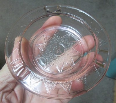 Vintage Hazel Atlas Pink Depression Glass Ashtray-Triangle Star-EXC!-L@@K!