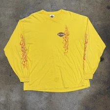 Vintage Y2K Harley Davidson Flame Cyber Punk Grunge Longsleeve T-Shirt XL