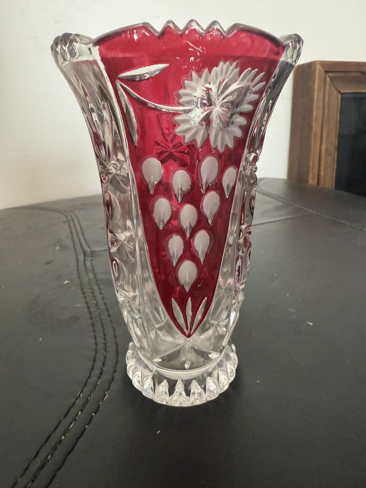 Vintage German Ruby Red Lead Crystal Anna Hutte Bleikristall 6