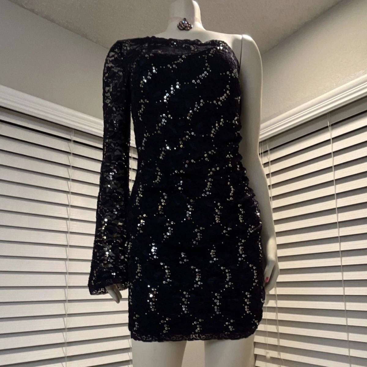 black silk lace slip dress Delicate Lace Slip Dress main image 0
