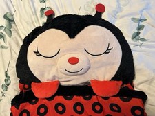 Happy Nappers Ladybug Kids Sleeping Bag 20x54 Red/Black Polka Dot Zip