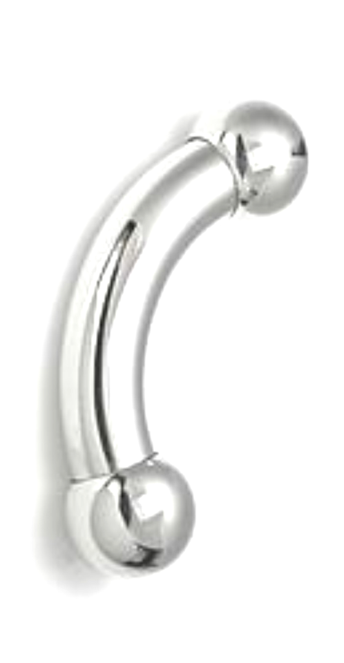 1 PA Prince Albert Bent Curved Barbell 2g 1 Inch 25mm - 13mm Ball ...