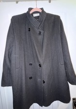 Forecaster of Boston Black Wool Blend Overcoat Women's Size 14 Collared Lined
