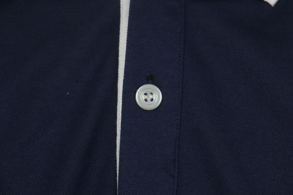 Camisa polo popover logotipo bordado gola algodão marinho Aeronáutica Militare - Imagem 2 de 4