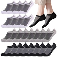 12Pairs No Show Socks for Women Low Cut Non Slip Ankle Short Athletic Running...
