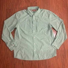 Simms Long Sleeve Button Down Shirt Mens Large Light Mint Green Fishing Casual