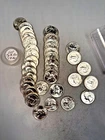 1960P WASHINGTON QUARTER 90% SILVER CH. BU BRILL UNC 40 COIN ROLL TYPE B REVERSE
