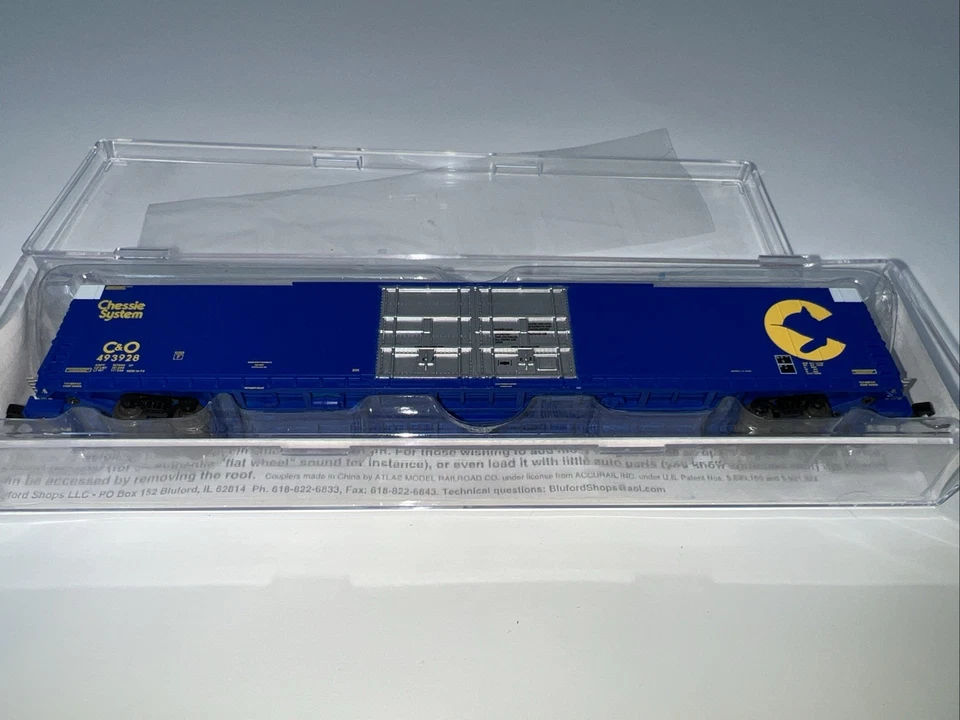 Bluford Shops N Scale  C&O 86' Double Door Auto Parts Boxcar 86282 #493928 - Image 3 of 4