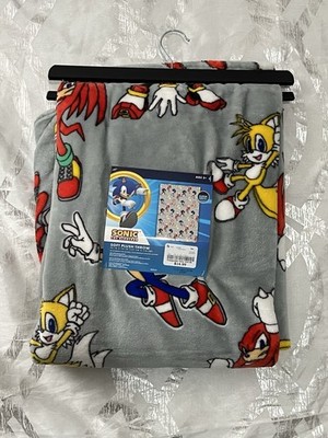 Sonic The Hedgehog Throw Blanket 50x70 Fleece Sega - Tails Knuckles Sonic