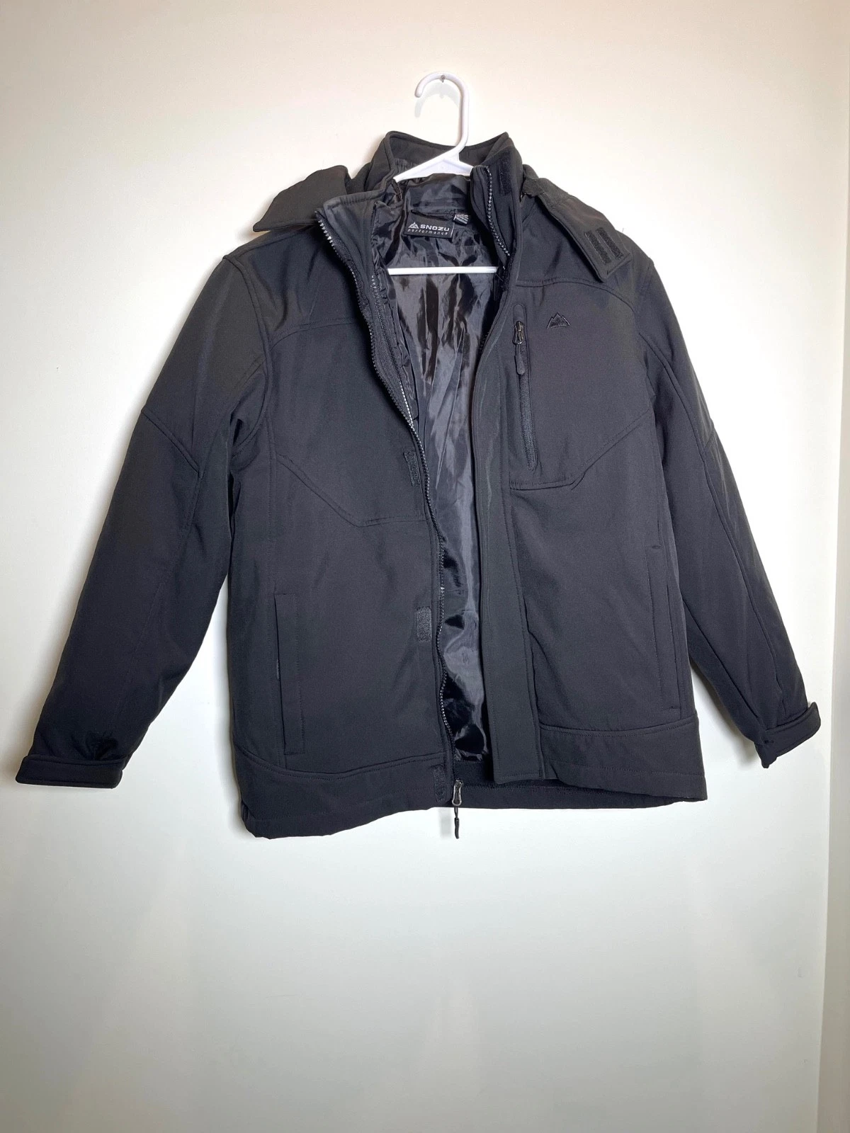 Snozu Performance Black‎ Jacket - Youth Boys Outdoor Jacket - Size Large 14/16