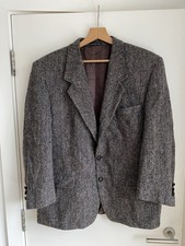 Harris Tweed Sport Jacket Blazer Grey Herringbone Canada Made Size 44”’ Vintage