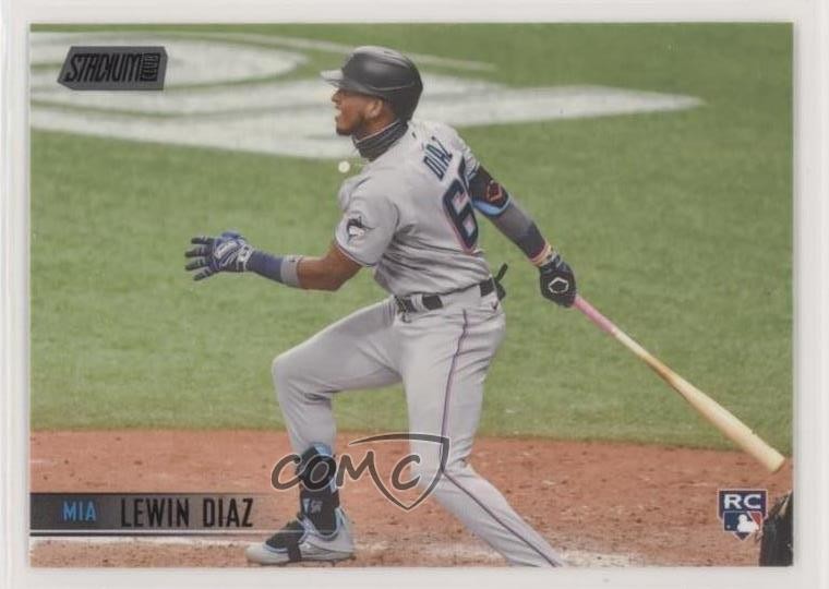 2021 Topps Stadium Club Black Foil Lewin Diaz #188 Rookie RC 0w7