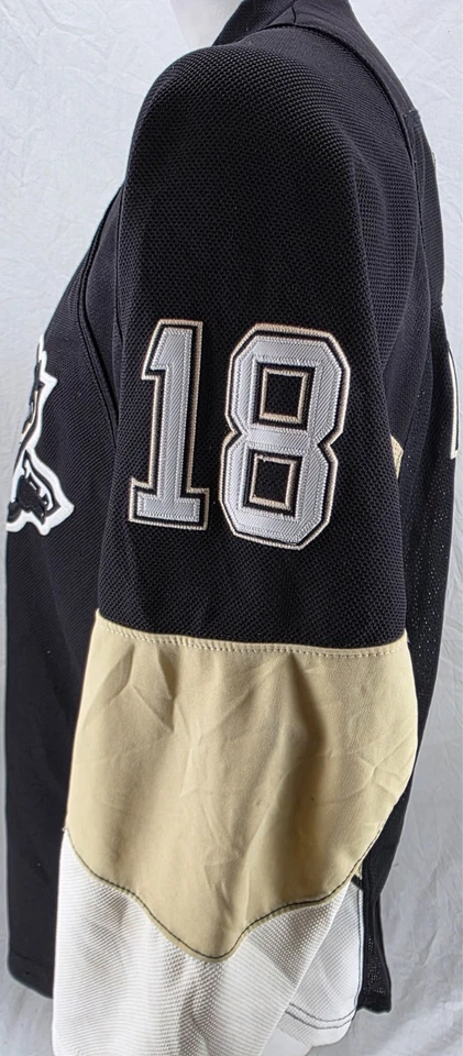 Camiseta deportiva de hockey para hombre Pittsburgh Penguins 18 James Neal Reebok malla bordada 50 Foto 3 de 4