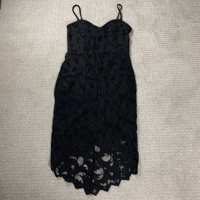 NWT H&M HM Black Lace Sheer High Low Pencil Dress, Size 8 removable straps | eBay NWT H&M HM Black Lace Sheer High Low Pencil Dress, Size 8 removable straps | eBay