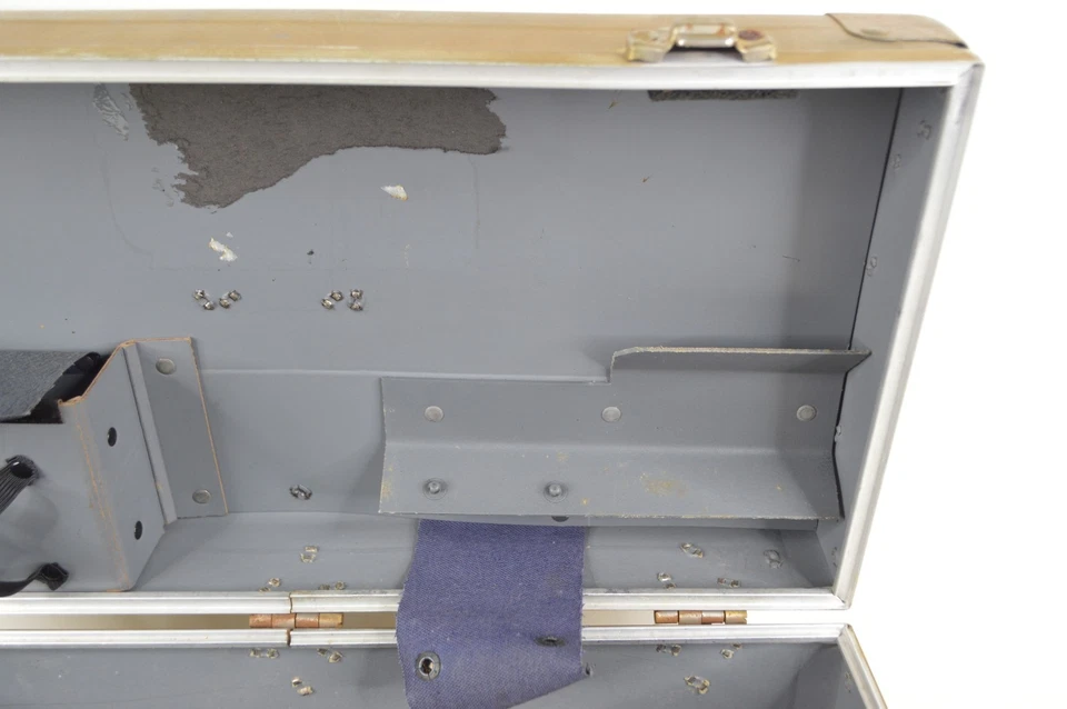 Vintage Storage Box Case w/ 6 Compartments Two Latches Originally Gray 19x12x9" - Image 3 of 4