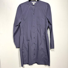 Athleta Button Front Performance Dress Sz S Purple Long Sleeve Travel Outdoors