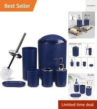 Durable Royal Blue 6-Piece Bath Ensemble - Elegant Accessories for Your Home