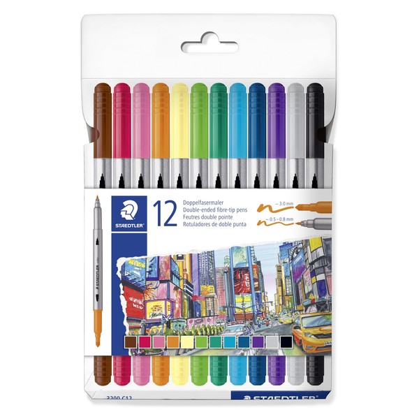 Staedtler - Dual-Tip Markers, 12 Assorted Toy Neu-image