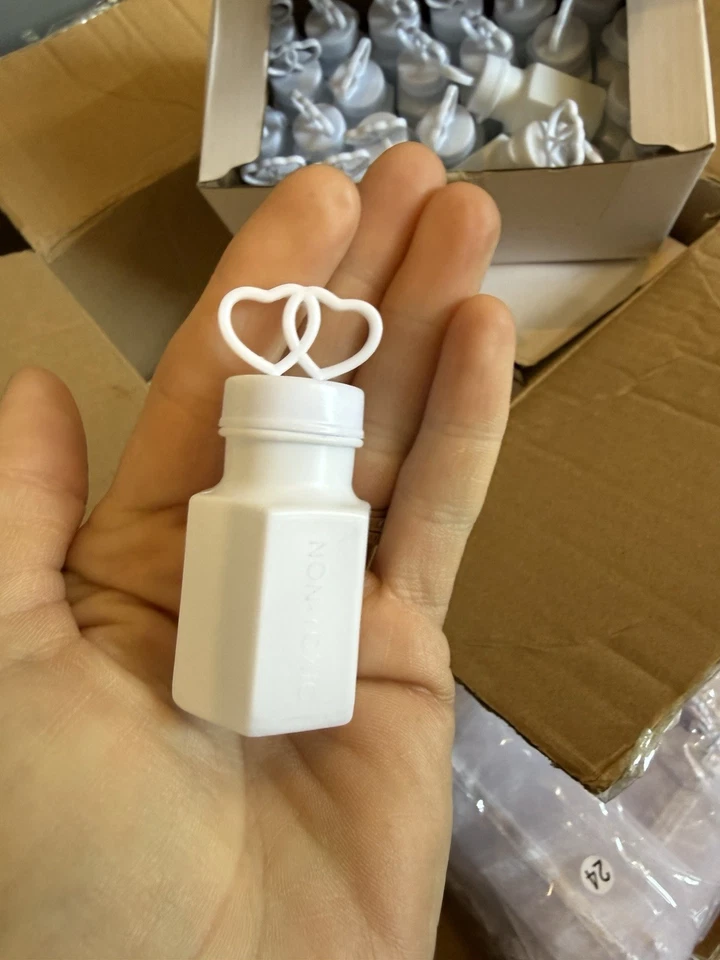 100 Pcs Bubbles Party Favors Wedding White Mini Tubes White Mesh Bags And Tags - Image 4 of 4