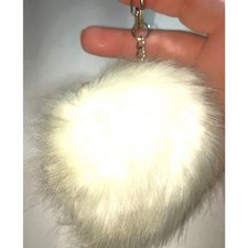Pompom White Ball Bag Charm Key Ring Bag Purse Phone Furry Pendant