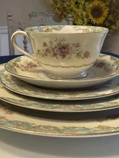 Jyoto Fairmont Occupied Japan 7 Piece Setting Vintage Gold Rim