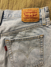 Levi's 501 Women's Light Wash Blue Denim High Rise Button Fly Cutoff Shorts 28