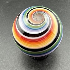 Contemporary Handmade Art Glass Marble .97" Banded Color Swirl MIB Multicolor