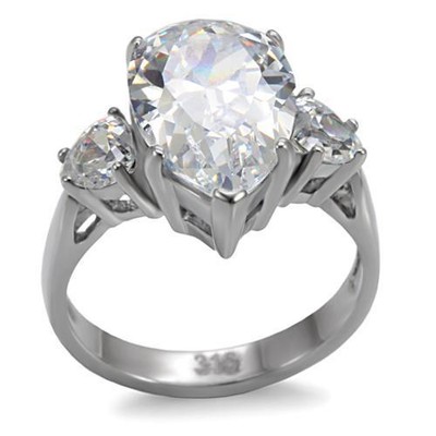 Triplet Pear 3 Stone Engagement Ring
