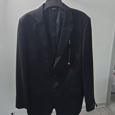 Apt. 9 Men s Black Slim Fit Suit Jacket 44 Long Solid 2-Button Notch Lapel