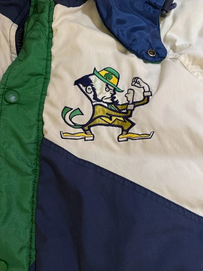 Vintage Notre Dame Fighting Irish Pro Player Jacket Adult Large Zip Long 90s. - Image 3 of 4