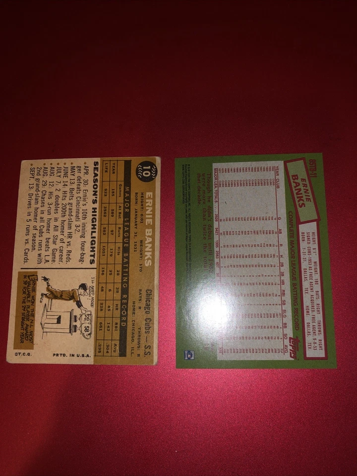 1960 年 Topps - #10 Ernie Banks 和 2020 Topps - #11 Ernie Banks — 第 2/4 张图片