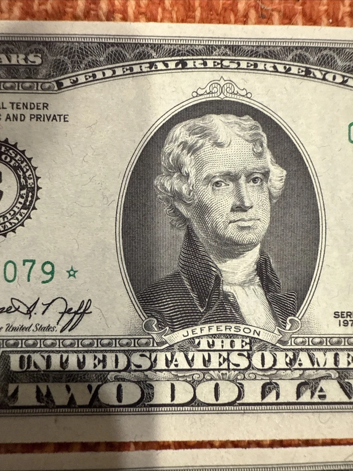 Vtg 1976 2-2 Dollar Star Note Low Serial C00240079-80 CONSECUTIVE UNCIRCULATED - Image 4 of 4