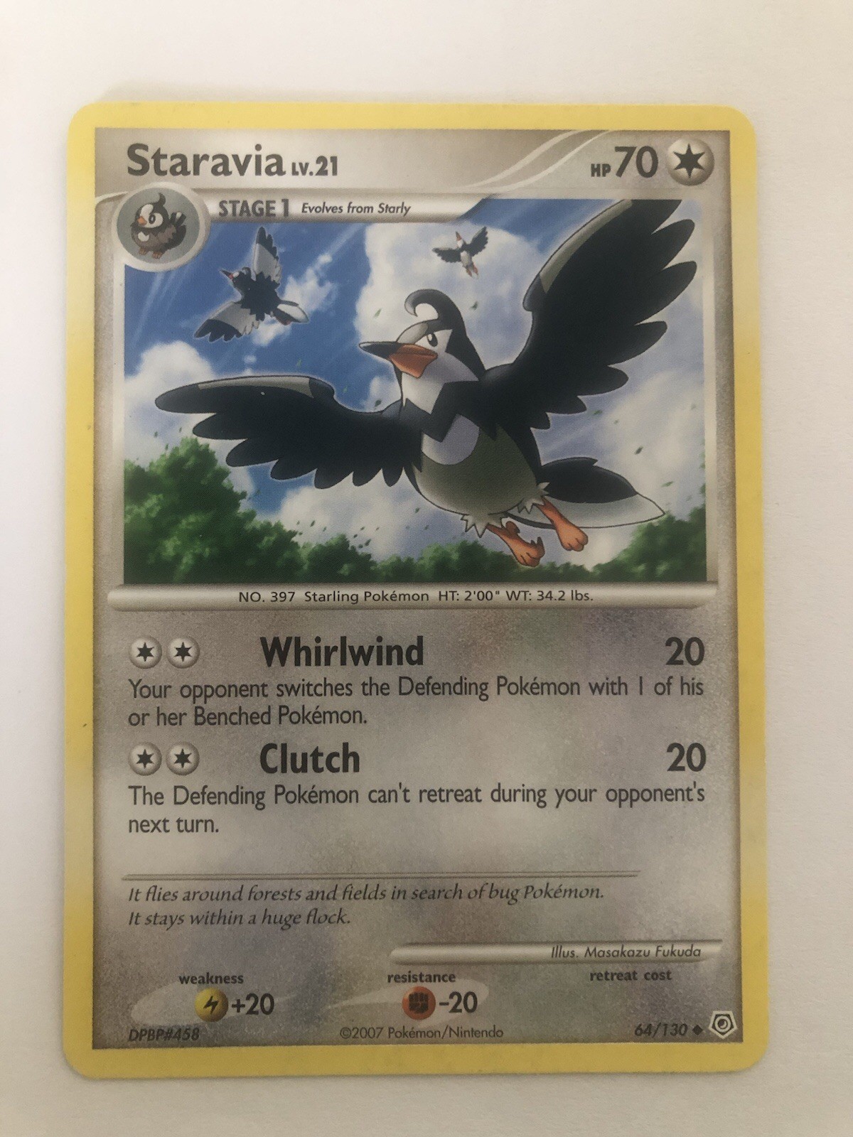 Staravia 64/130 Diamond and Pearl Regular. LP Pokémon TCG