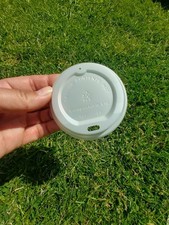 White. Compostable Coffee Cup Lids. Use With 6oz And 8oz Cups. x 400 pieces