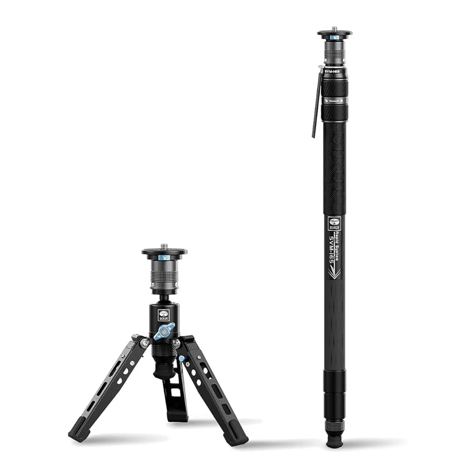 Monopie modular SIRUI Rapid System ajuste de altura de un solo paso fibra de carbono 10x Foto 2 de 4
