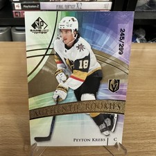 2020-21 SP Game Used Authentic Rookies Golden Burst /299 Peyton Krebs Rookie RC