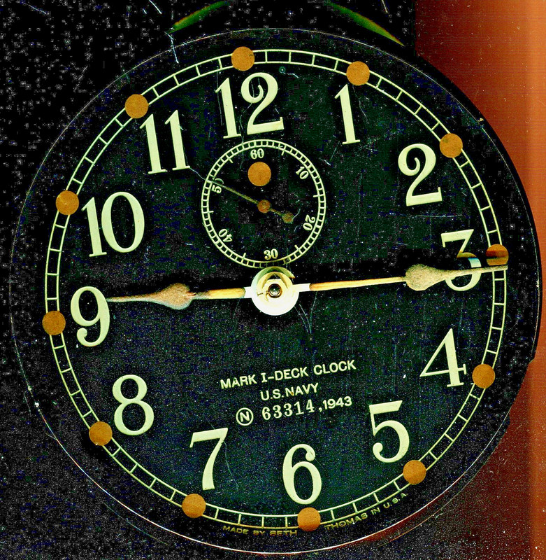 Seth Thomas  1943 Mark I Deck Clock U.S. Navy complete with shock mount