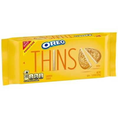 OREO Thins Golden Sandwich Cookies, Family Size, 11.78 oz
