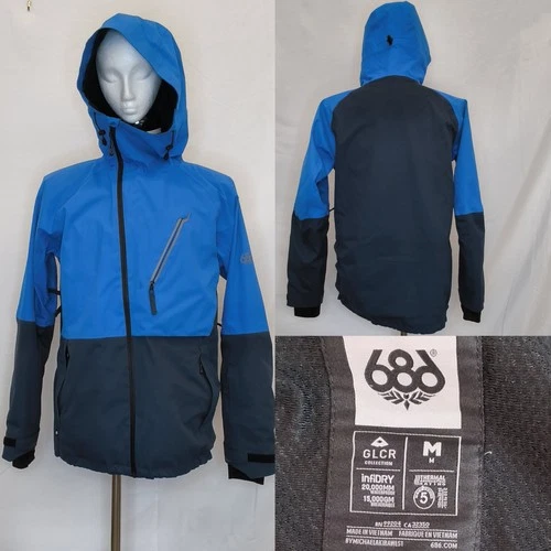 686 GLCR Hydra Thermagraph Jacket Men's M Blue/Navy Missing Snow Skirt #W5864 - product listing photo