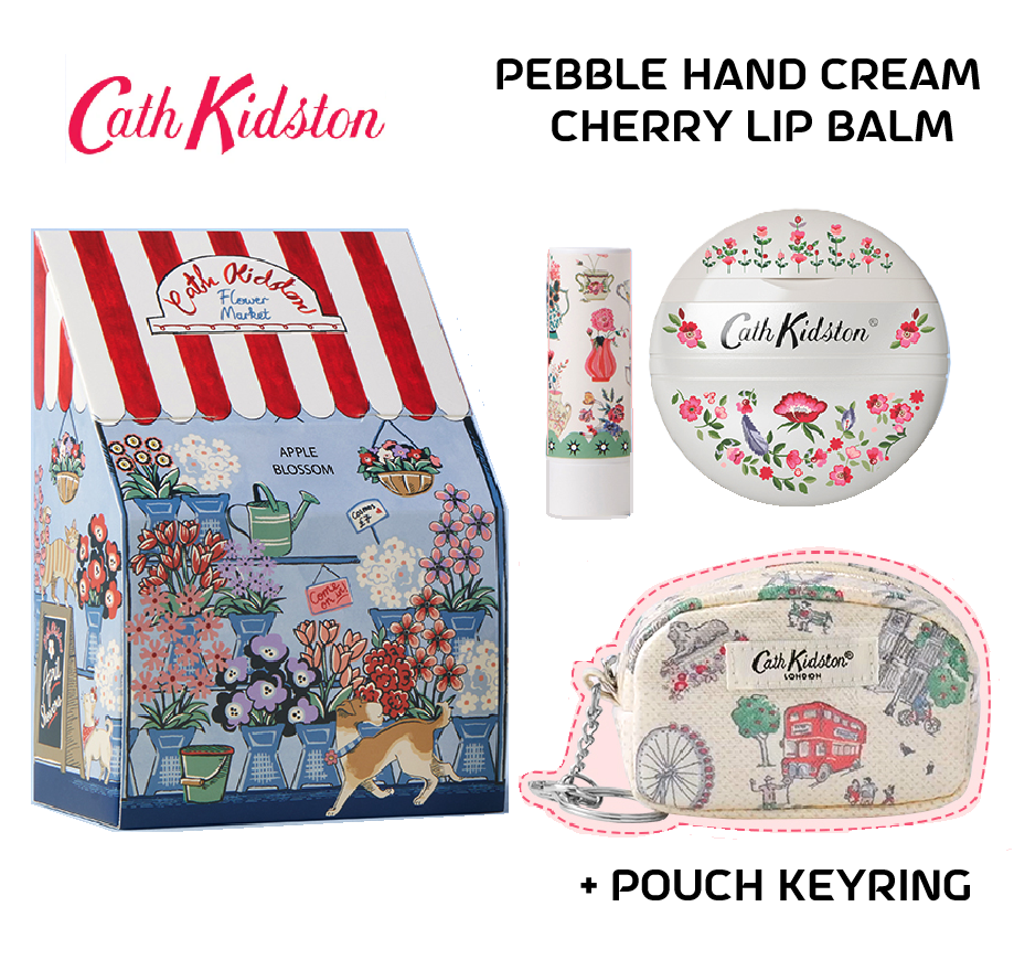 Cath Kidston POUCH Keyring + Pebble Hand Cream + Lip Balm [apple Cath Kidston POUCH Keyring + Pebble Hand Cream + Lip Balm [apple