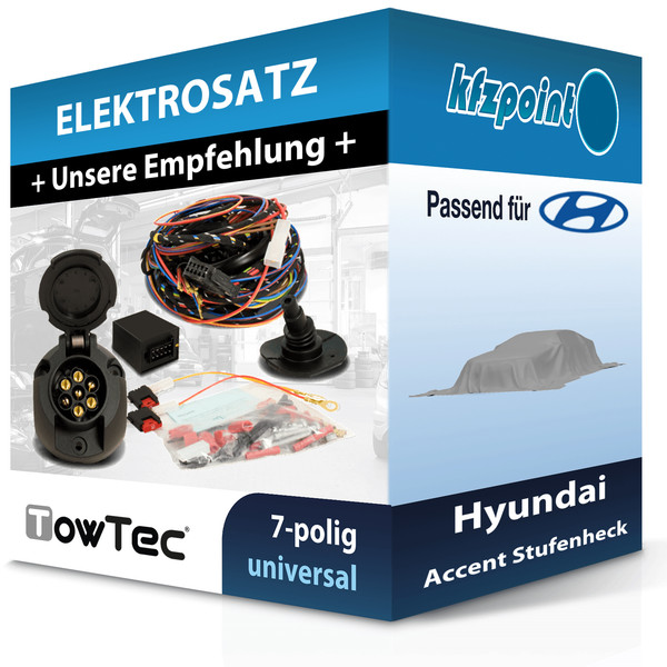 Towtec E-Satz 7Polig Universell Passend für Hyundai Accent Stufenheck NEU-image
