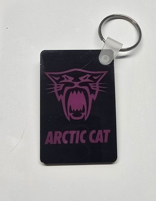 Arctic Cat Head Double Sided Keychain 1.5'' x 2.25'' Printed Both Sides UV coating