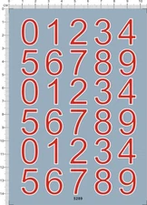 1/16 German King Tiger Tank 20mm Red 0-9 Number Panzer Marking Water Slide Decal